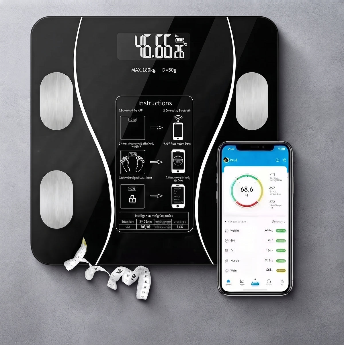 Bascula Smart Pro: Control Corporal Avanzado y Sincronización Móvil